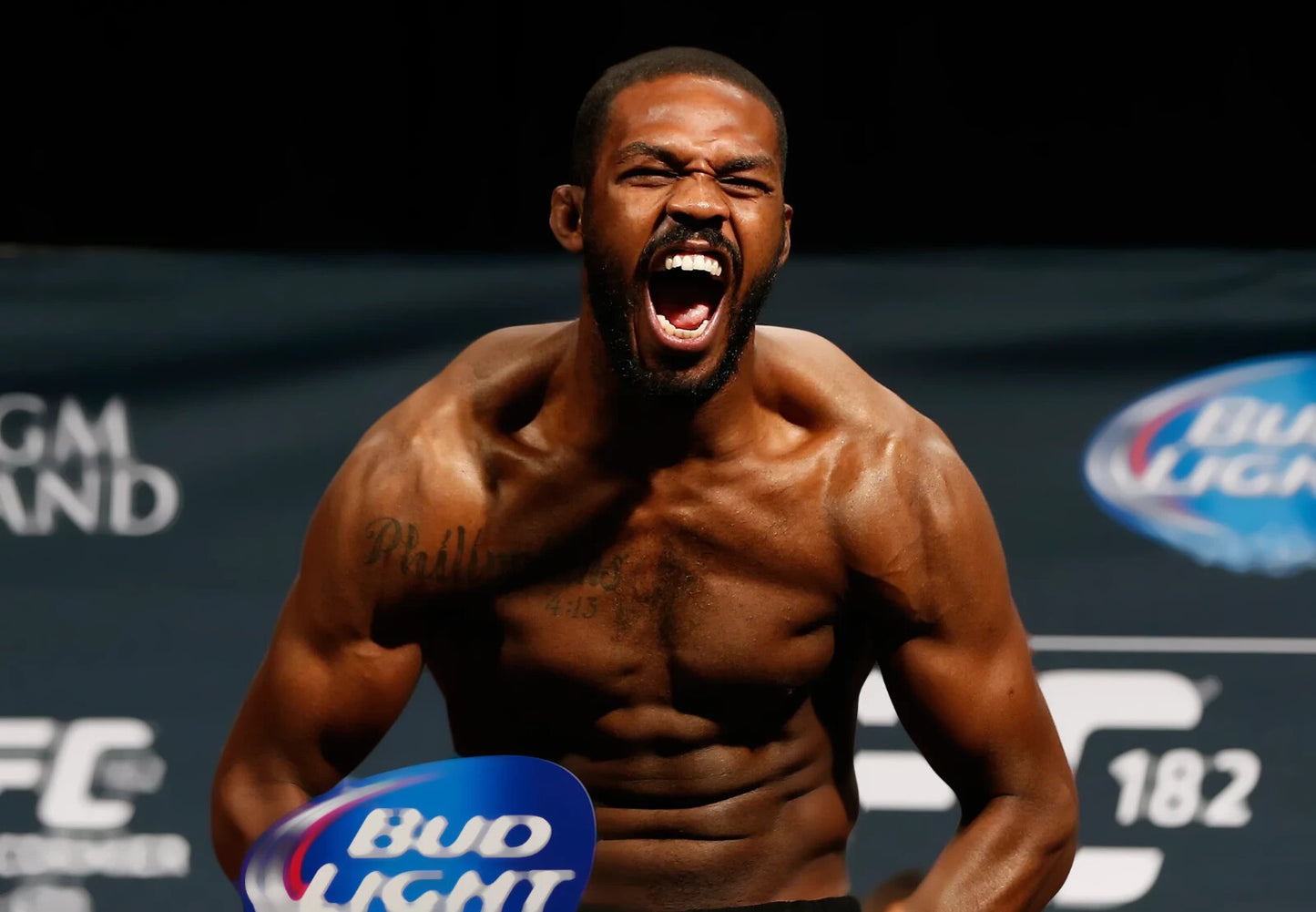 Jon Jones Intense UFC 182 Weigh-In | MMA Fighter Poster | Combat Sports Legend Photo - Sports Poster