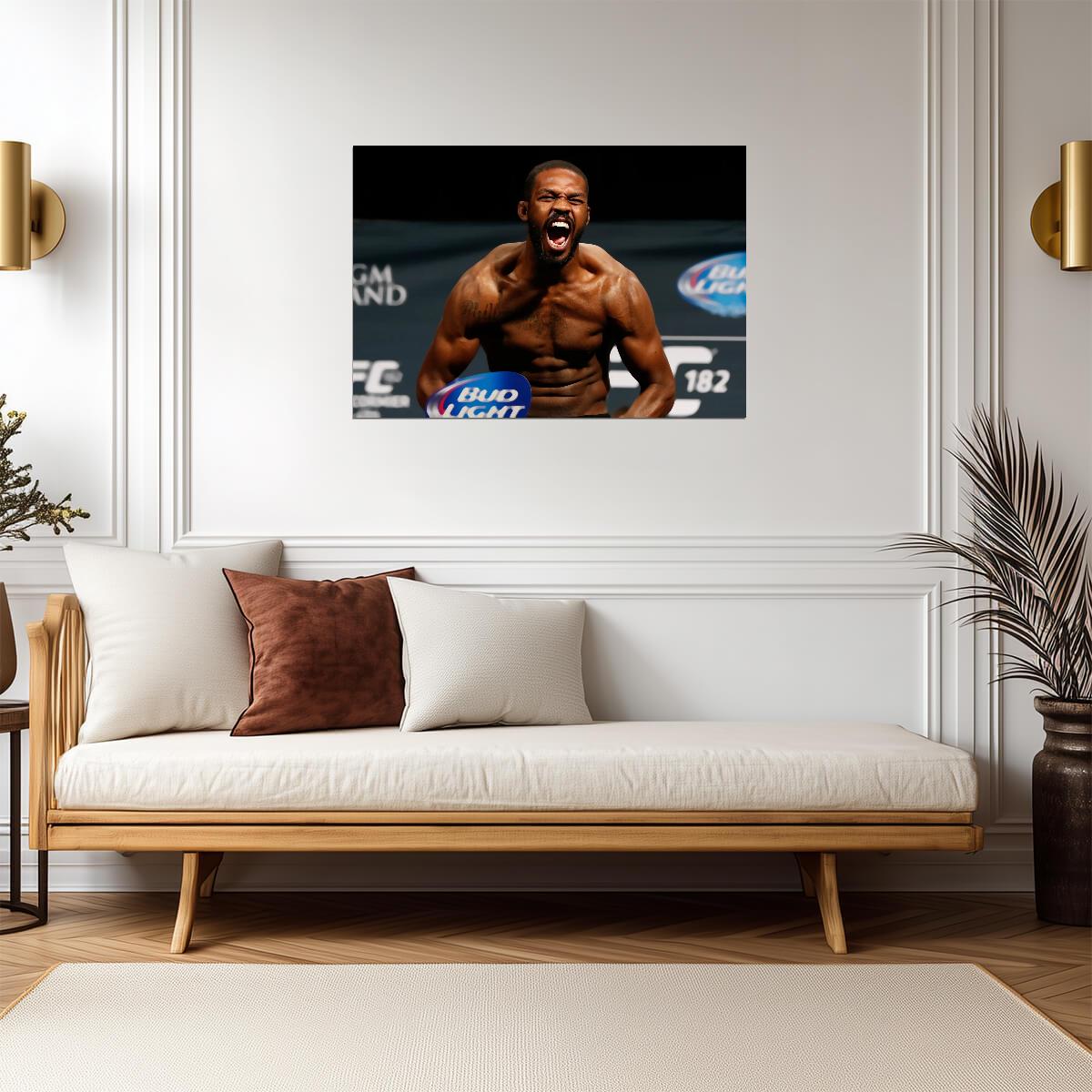Jon Jones Intense UFC 182 Weigh-In | MMA Fighter Poster | Combat Sports Legend Photo - Sports Poster