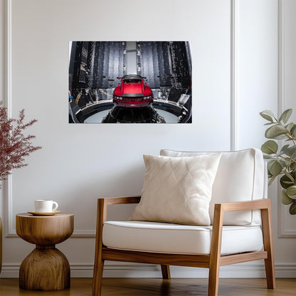 Tesla Roadster in SpaceX Fairing | Falcon Heavy Mission Poster | Historic Space Photography - Cars Poster