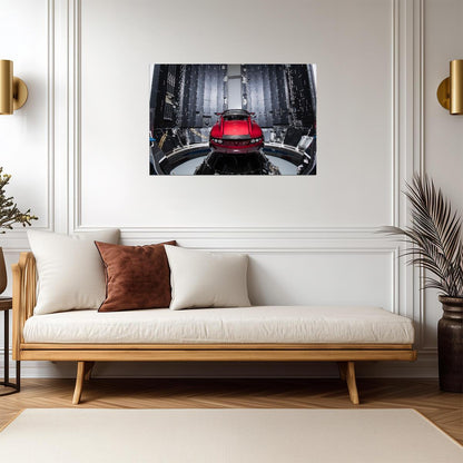 Tesla Roadster in SpaceX Fairing | Falcon Heavy Mission Poster | Historic Space Photography - Cars Poster