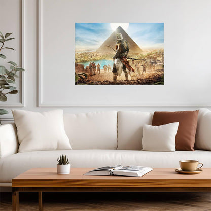 Assassin's Creed Origins Bayek in Egypt | Ancient Pyramid Poster | Gift for Gamers - Video Games Poster