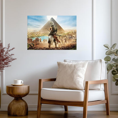 Assassin's Creed Origins Bayek in Egypt | Ancient Pyramid Poster | Gift for Gamers - Video Games Poster