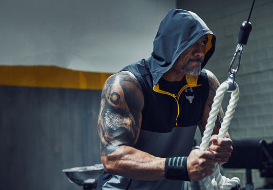 Dwayne Johnson The Rock in Hoodie | Gym Workout Poster | Fitness Motivation Art - Sports Poster