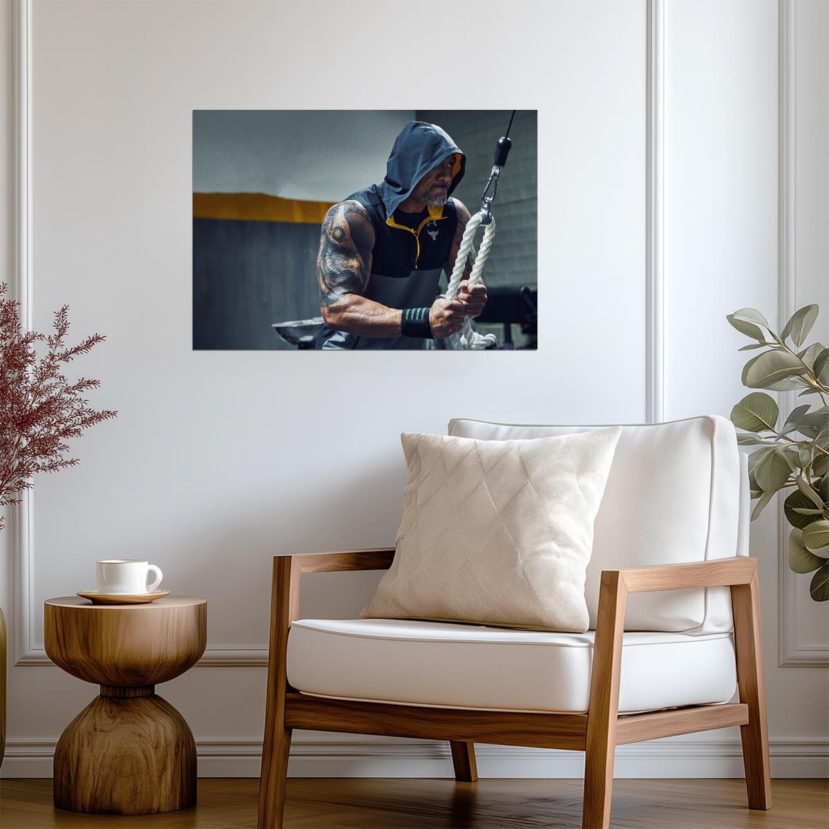 Dwayne Johnson The Rock in Hoodie | Gym Workout Poster | Fitness Motivation Art - Sports Poster