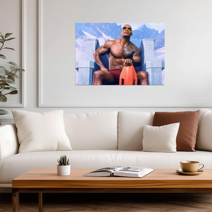 Dwayne Johnson The Rock Shirtless | Fitness Portrait Poster | Gym Motivation Wall Art - Sports Poster