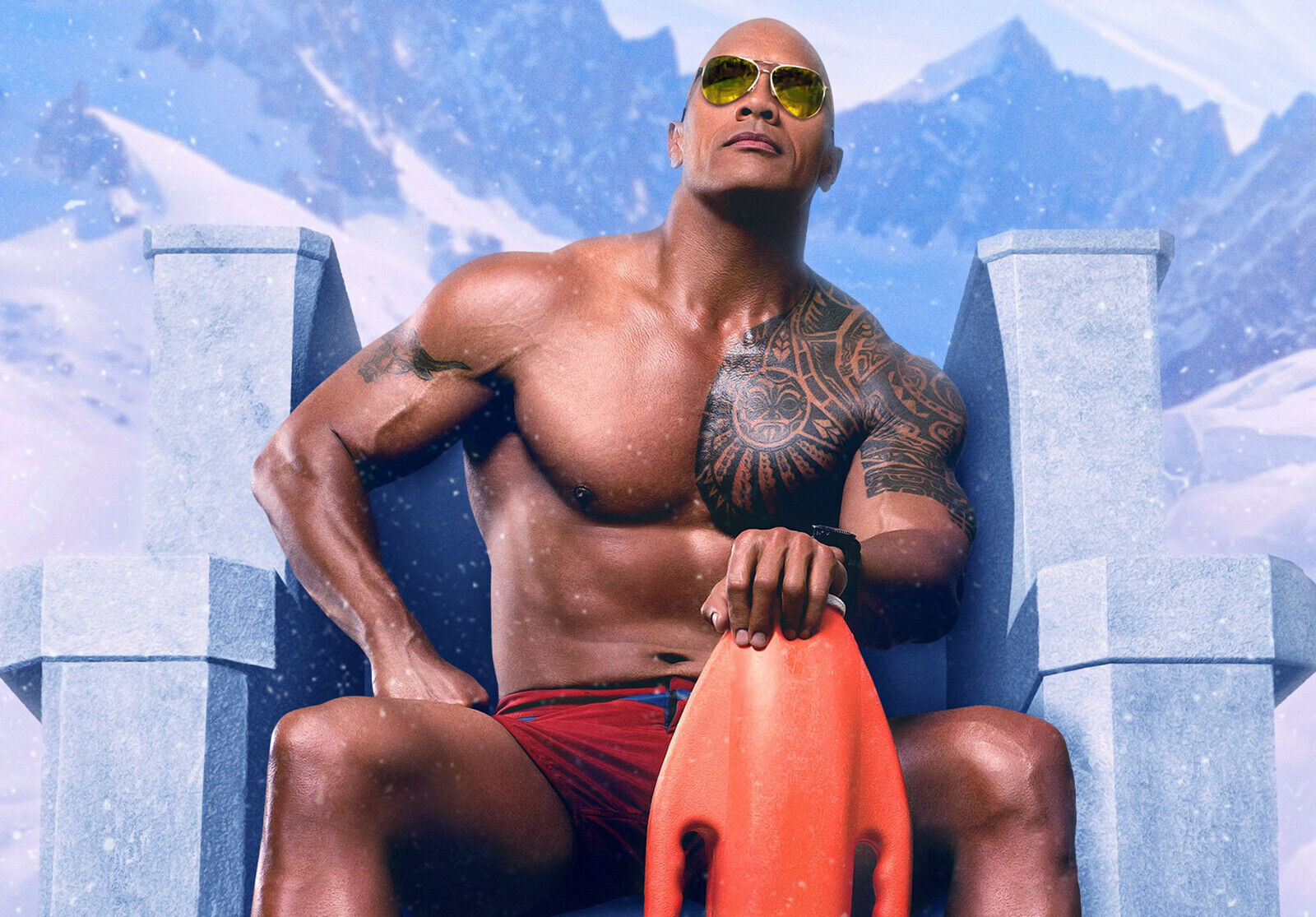Dwayne Johnson The Rock Shirtless | Fitness Portrait Poster | Gym Motivation Wall Art - Sports Poster
