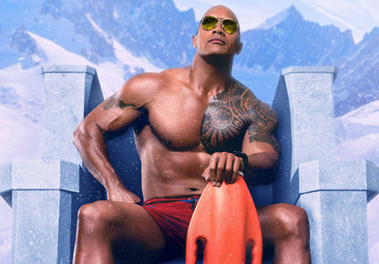 Dwayne Johnson The Rock Shirtless | Fitness Portrait Poster | Gym Motivation Wall Art - Sports Poster