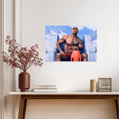 Dwayne Johnson The Rock Shirtless | Fitness Portrait Poster | Gym Motivation Wall Art - Sports Poster