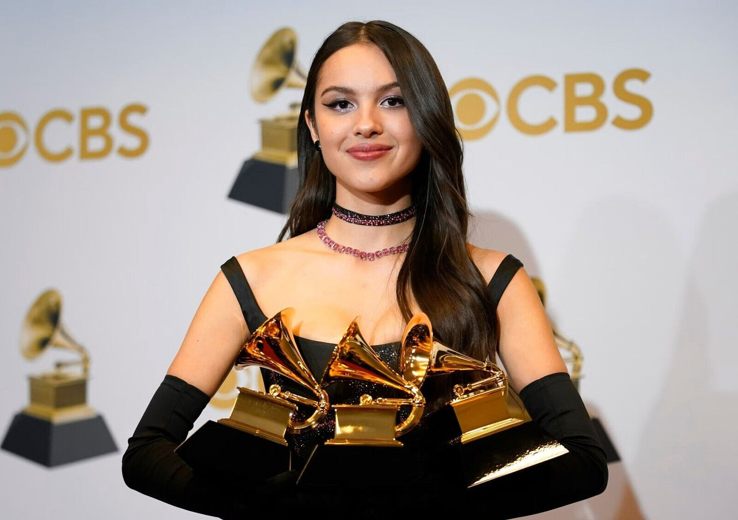 Olivia Rodrigo with Grammys | Music Awards Portrait | Pop Star Fan Gift Poster - Music Poster