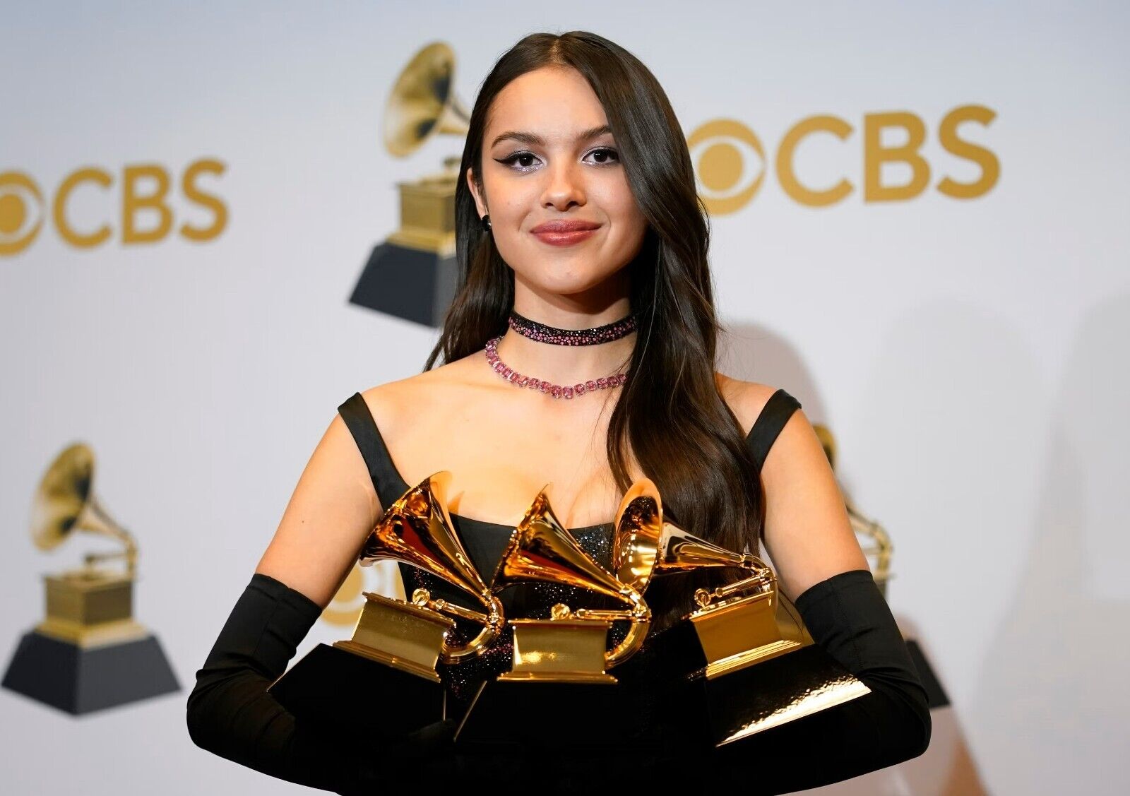 Olivia Rodrigo with Grammys | Music Awards Portrait | Pop Star Fan Gift Poster - Music Poster