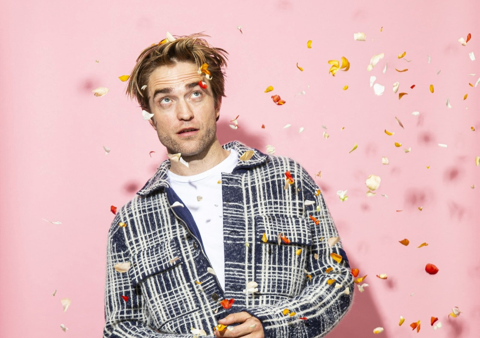 Robert Pattinson Flower Petals | Pink Studio Portrait | Celebrity Actor Poster - Celebrities Poster