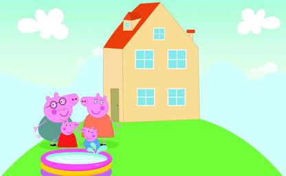 Peppa Pig Family Outside House | Daddy Mummy & George | Kids Room Decor Poster - Movies & TV Poster