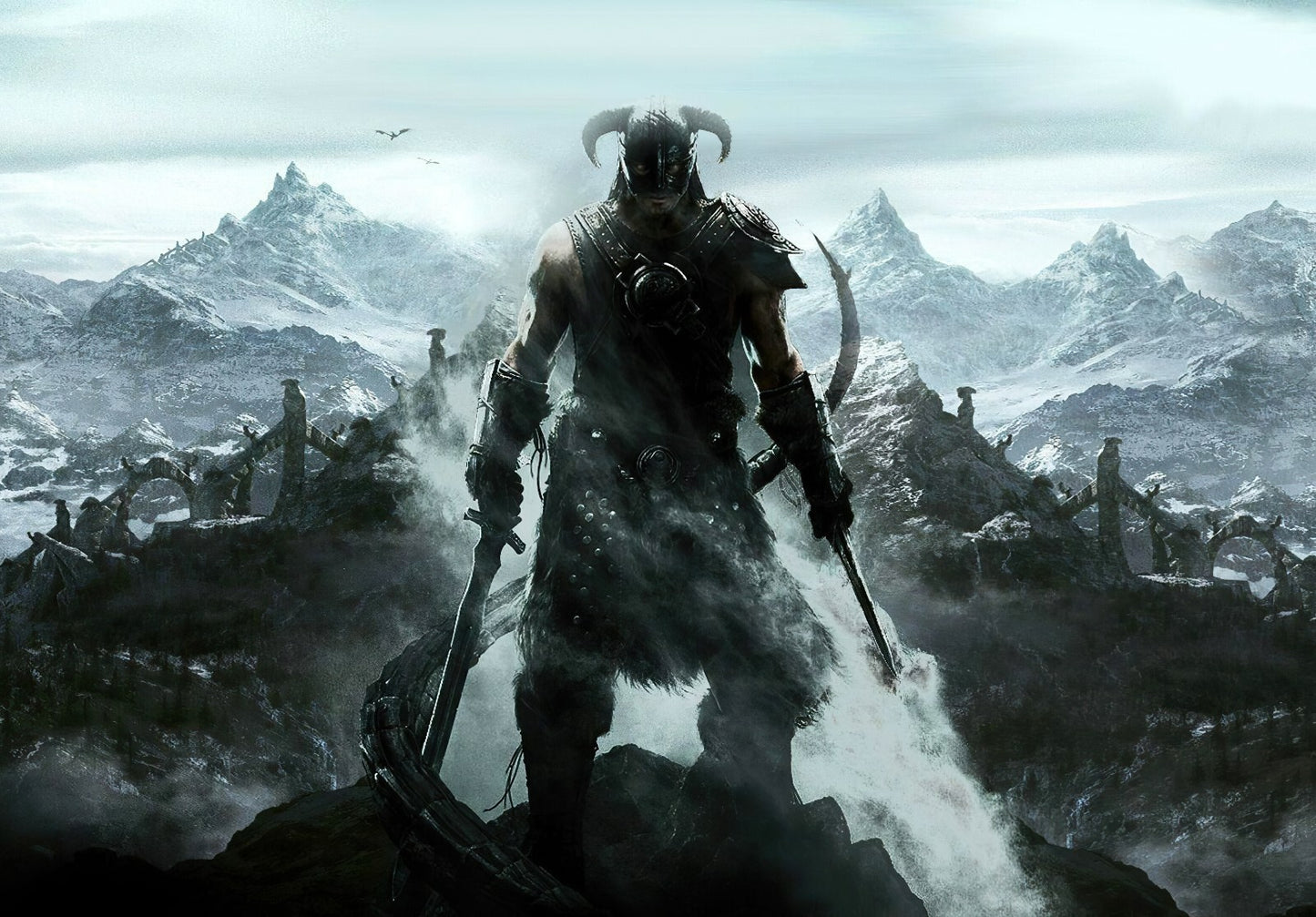 Skyrim Dragonborn Promo Art | Iconic Warrior Poster | Fantasy RPG Gaming Decor - Video Games Poster