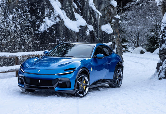 Ferrari Purosangue | Blue Italian Super SUV Poster | AWD Performance in Snow - Cars Poster