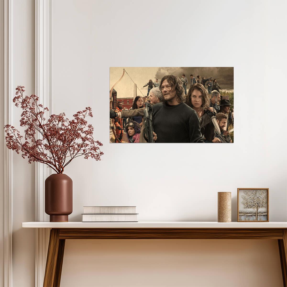 The Walking Dead Season 11 Cast | Daryl Dixon & Maggie Rhee | Final Season Art Poster - Movies & TV Poster