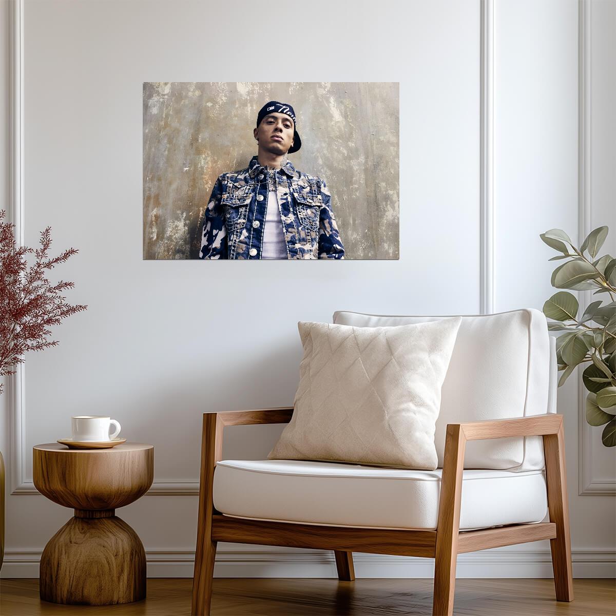 Central Cee Camo Denim Jacket | Studio Portrait Poster | UK Hip Hop Star - Music Poster