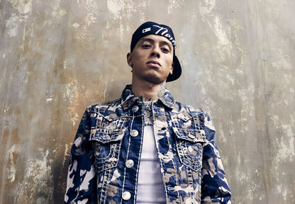Central Cee Camo Denim Jacket | Studio Portrait Poster | UK Hip Hop Star - Music Poster
