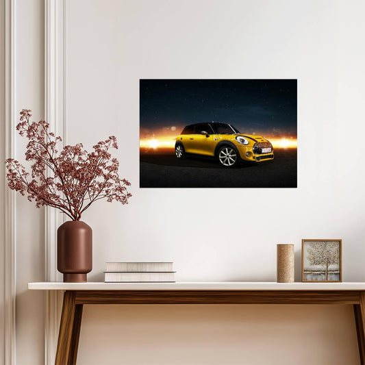 Mini Cooper S (F56) | Yellow Hot Hatch Poster | Modern British Car Photography - Cars Poster