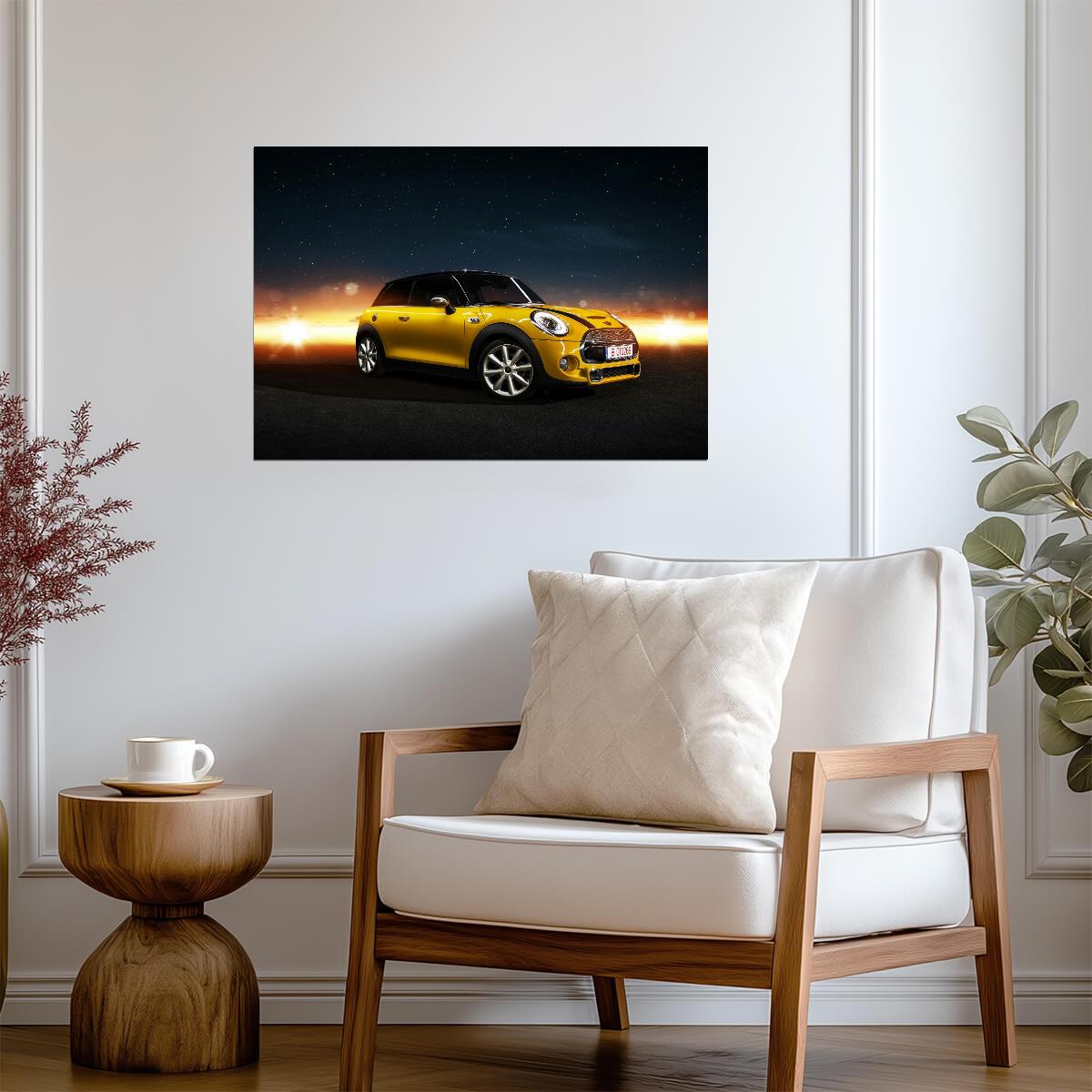Mini Cooper S (F56) | Yellow Hot Hatch Poster | Modern British Car Photography - Cars Poster