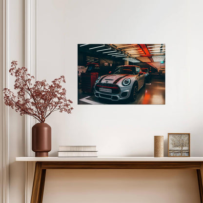 Mini John Cooper Works (F56) | JCW Hot Hatch Poster | Modern British Car in Showroom - Cars Poster