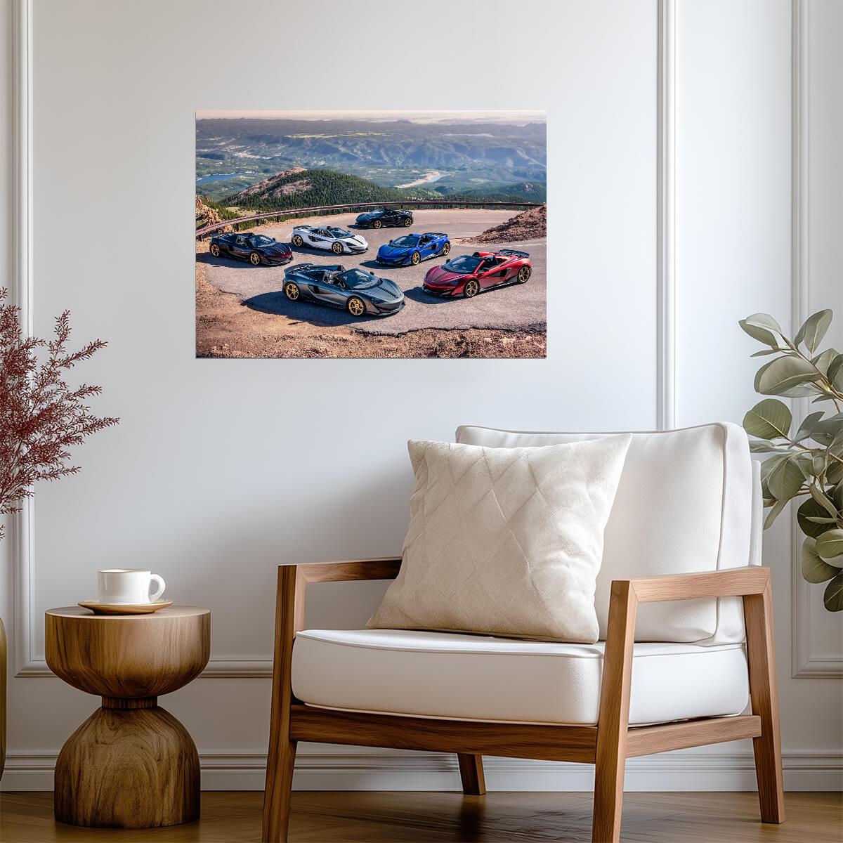 McLaren 600LT Spider Pikes Peak Collection | Supercar Lineup Poster | Mountain Road Automotive Art - Cars Poster
