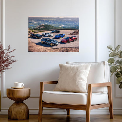 McLaren 600LT Spider Pikes Peak Collection | Supercar Lineup Poster | Mountain Road Automotive Art - Cars Poster