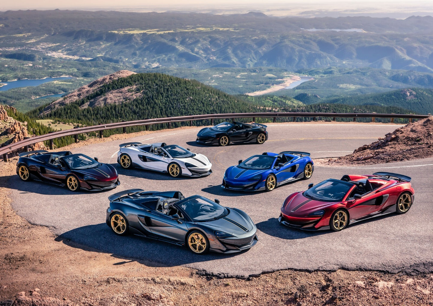 McLaren 600LT Spider Pikes Peak Collection | Supercar Lineup Poster | Mountain Road Automotive Art - Cars Poster