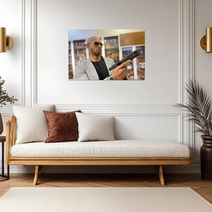 Andrew Tate with Pistol | Internet Personality Photo | Modern Wall Poster - Celebrities Poster