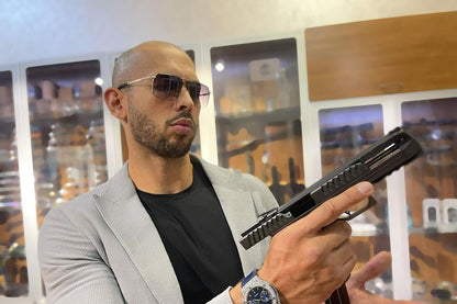 Andrew Tate with Pistol | Internet Personality Photo | Modern Wall Poster - Celebrities Poster