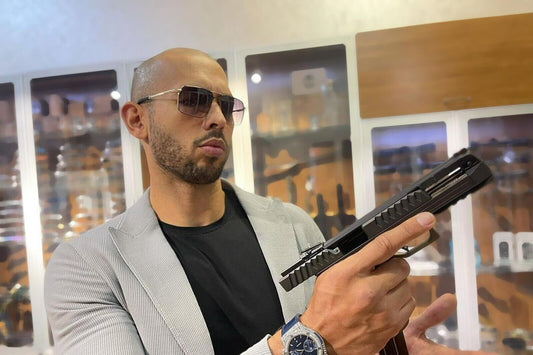 Andrew Tate with Pistol | Internet Personality Photo | Modern Wall Poster - Celebrities Poster