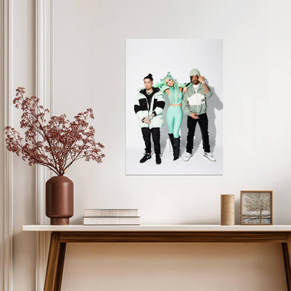 N-Dubz Mint Green Outfits | Group Studio Portrait | UK Hip Hop Poster - Music Poster