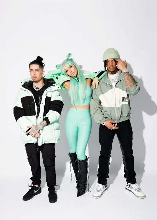 N-Dubz Mint Green Outfits | Group Studio Portrait | UK Hip Hop Poster - Music Poster
