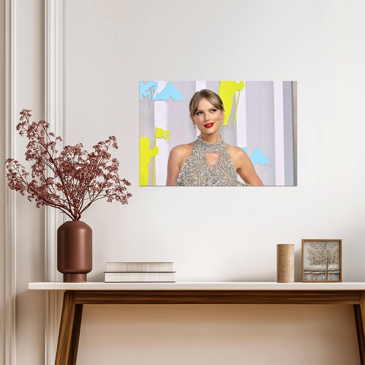 Taylor Swift VMAs Crystal Dress | Red Carpet Poster | Celebrity Fashion Wall Art - Music Poster