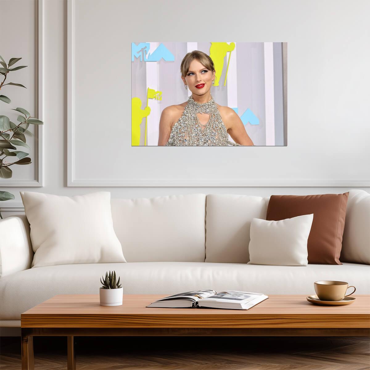 Taylor Swift VMAs Crystal Dress | Red Carpet Poster | Celebrity Fashion Wall Art - Music Poster