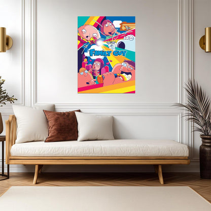Family Guy Griffin Family | Vibrant Cartoon TV Show Poster | Adult Animation Art - Movies & TV Poster