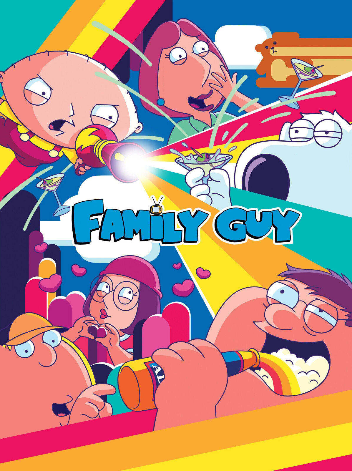 Family Guy Griffin Family | Vibrant Cartoon TV Show Poster | Adult Animation Art - Movies & TV Poster