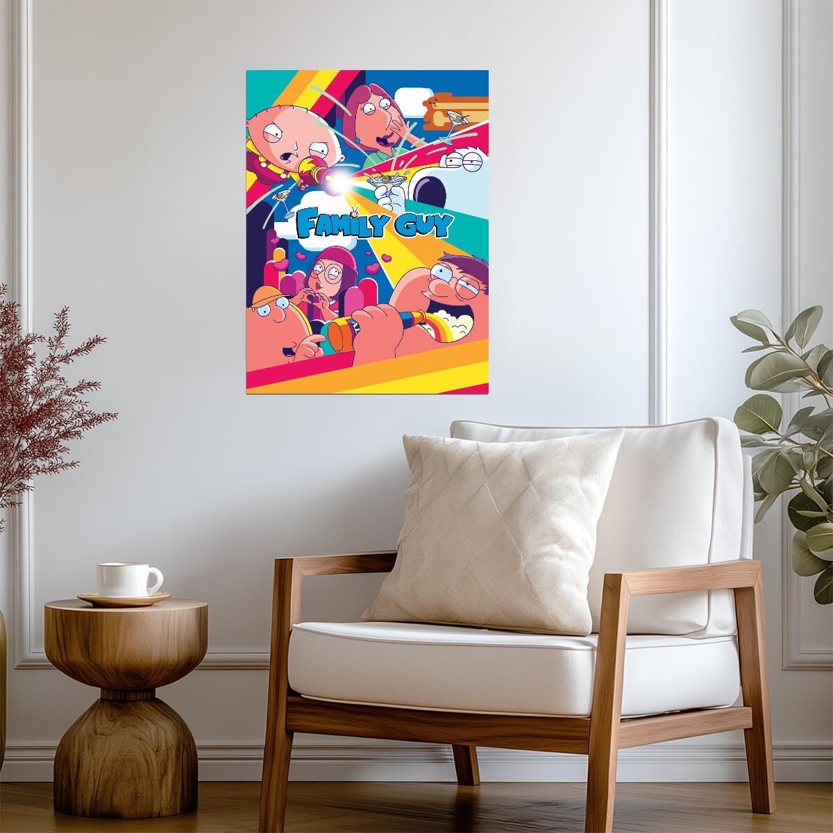 Family Guy Griffin Family | Vibrant Cartoon TV Show Poster | Adult Animation Art - Movies & TV Poster