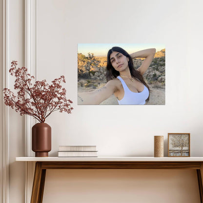 Mia Khalifa Outdoor Selfie | Desert Fitness Portrait | Social Media Star Poster - Celebrities Poster