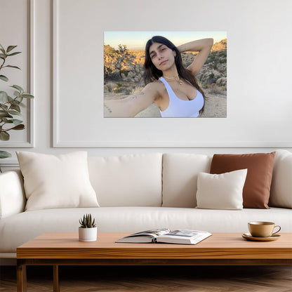 Mia Khalifa Outdoor Selfie | Desert Fitness Portrait | Social Media Star Poster - Celebrities Poster