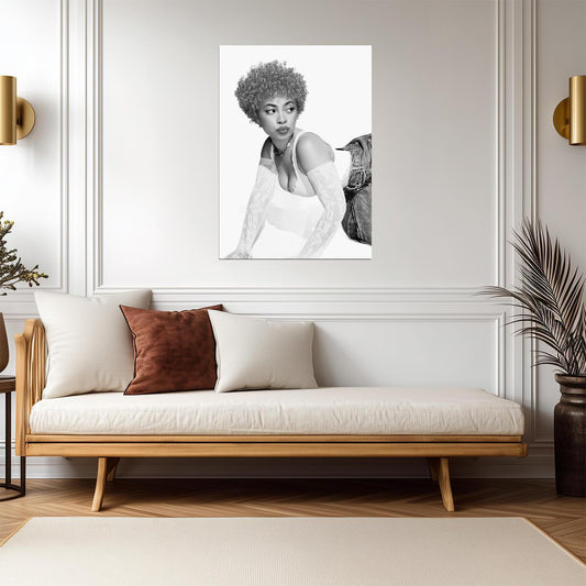 Ice Spice | Black and White Photo | Art Poster - Music Poster