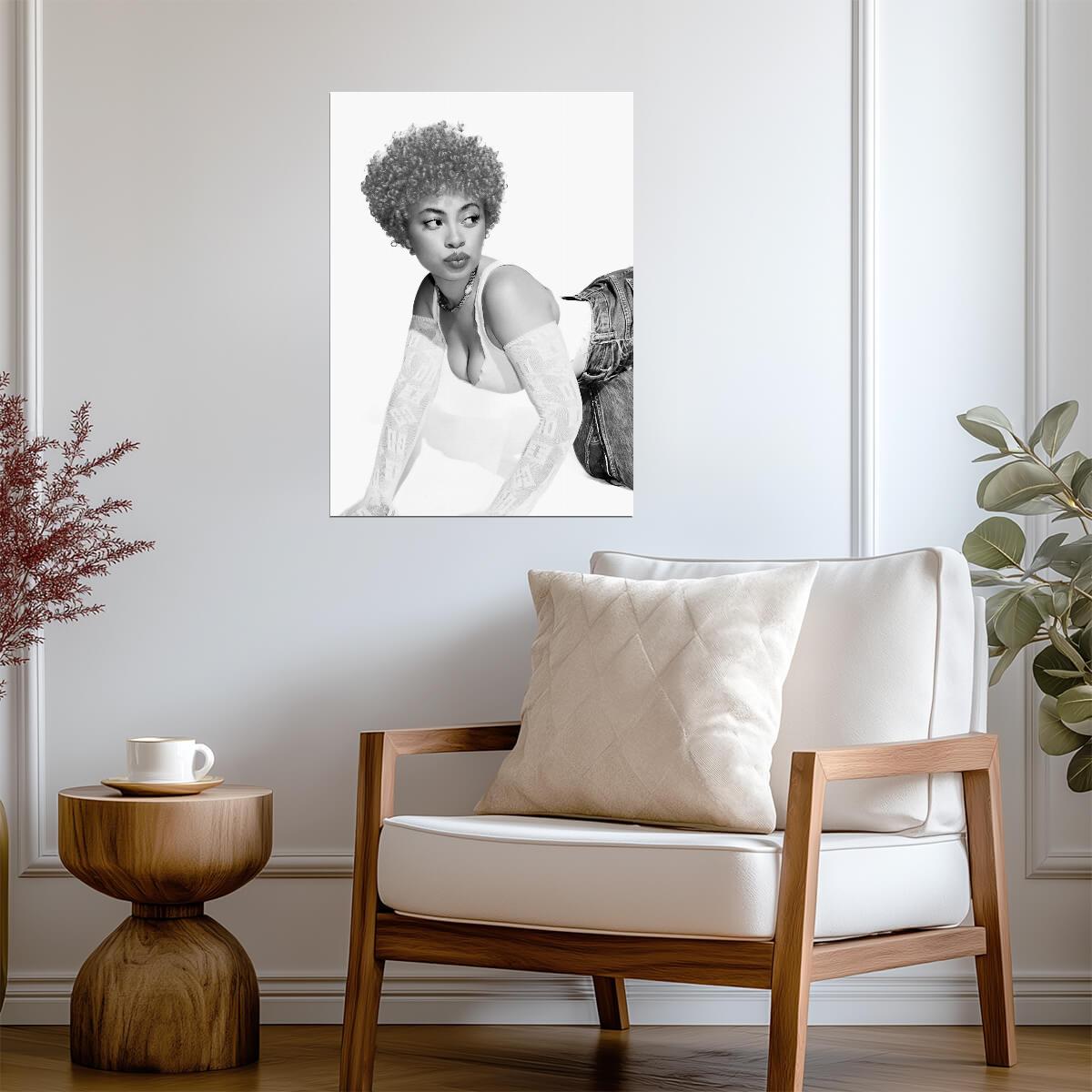Ice Spice | Black and White Photo | Art Poster - Music Poster
