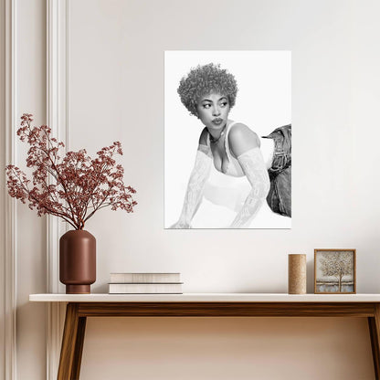 Ice Spice | Black and White Photo | Art Poster - Music Poster