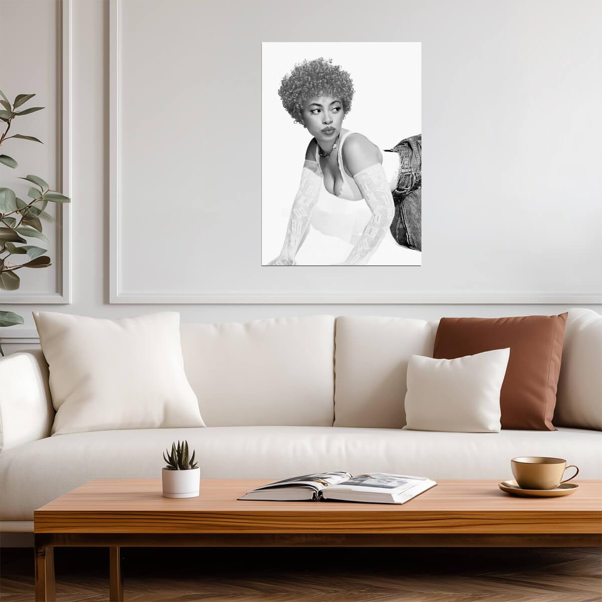 Ice Spice | Black and White Photo | Art Poster - Music Poster