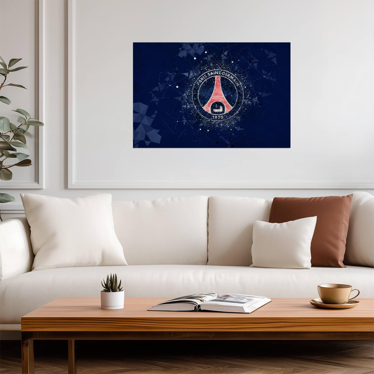 Paris Saint-Germain PSG Logo | Soccer Poster | Abstract Geometric Wall Art - Sports Poster