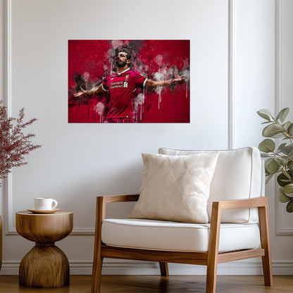 Mohamed Salah Liverpool FC | Stylized Splatter Art | Soccer Star Poster - Sports Poster