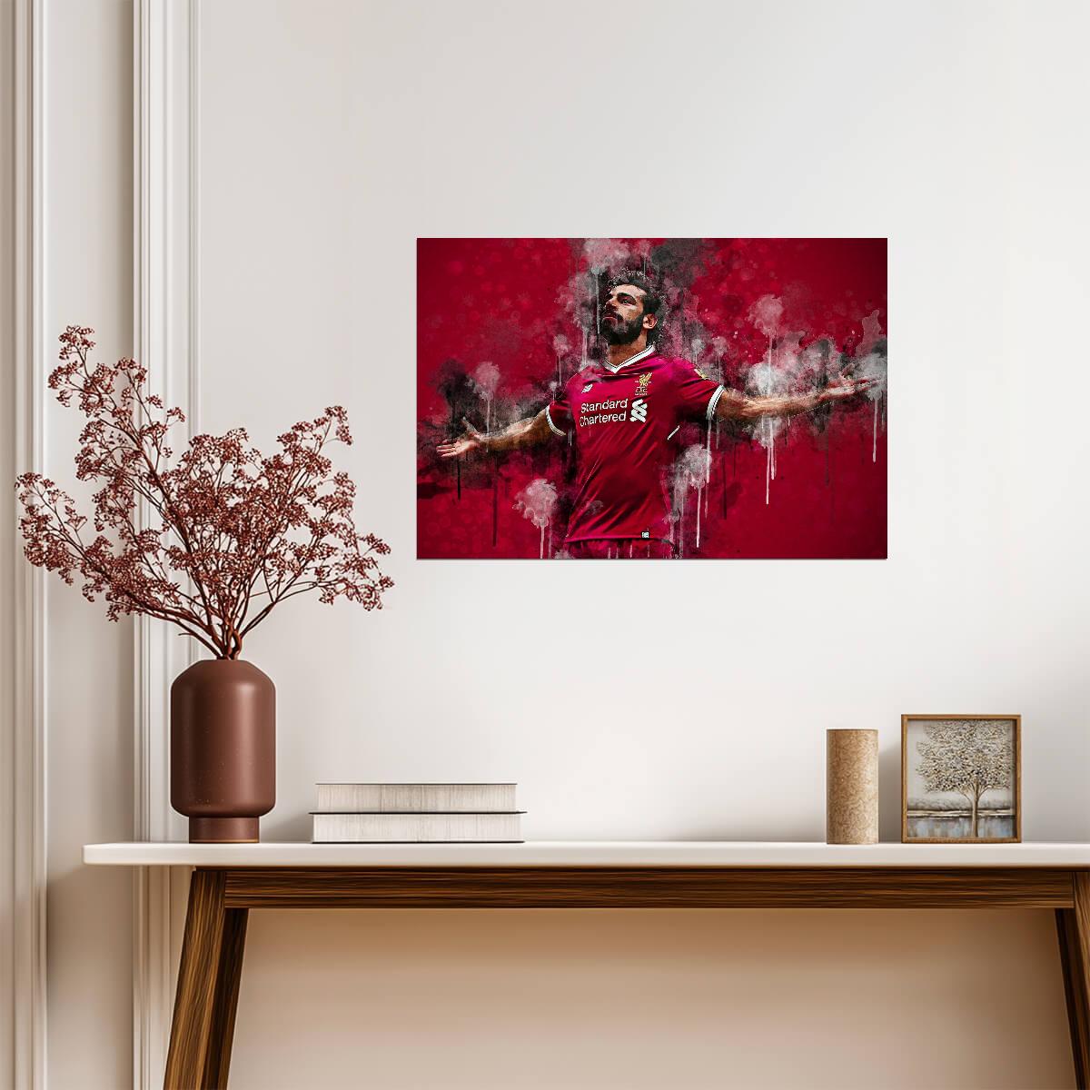 Mohamed Salah Liverpool FC | Stylized Splatter Art | Soccer Star Poster - Sports Poster