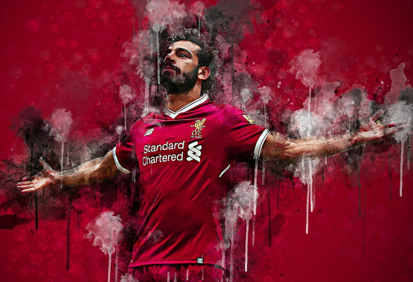 Mohamed Salah Liverpool FC | Stylized Splatter Art | Soccer Star Poster - Sports Poster