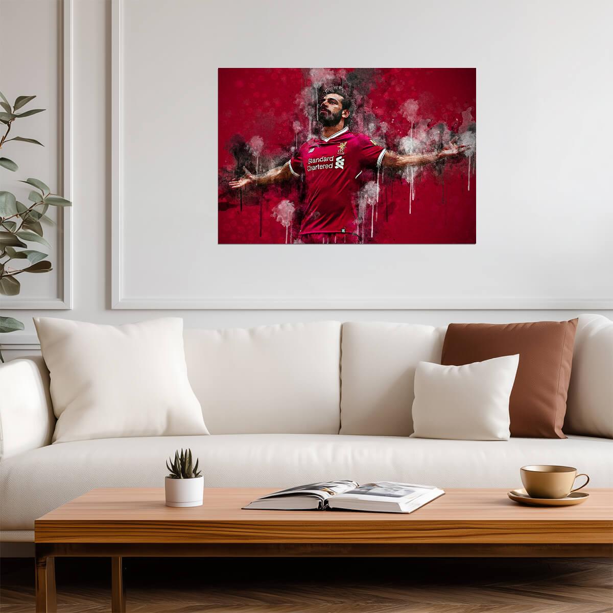 Mohamed Salah Liverpool FC | Stylized Splatter Art | Soccer Star Poster - Sports Poster