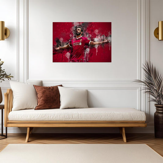 Mohamed Salah Liverpool FC | Stylized Splatter Art | Soccer Star Poster - Sports Poster