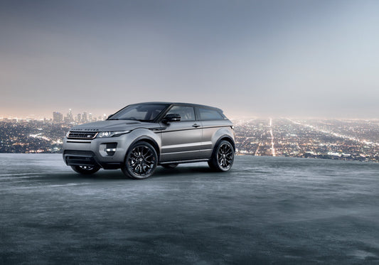 Land Rover Range Rover Evoque Coupe | Luxury Compact SUV Poster | Silver Crossover Overlooking City - Cars Poster